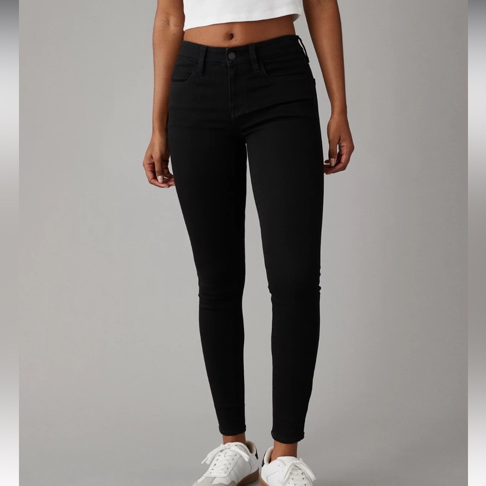 American Eagle Outfitters Black Skinny Jeans High-Waisted Stretch